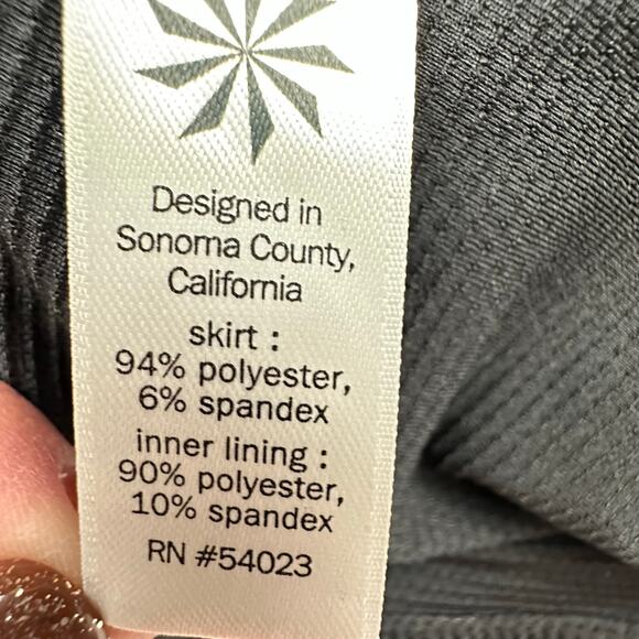 Athleta Skirt Women Medium Black Spacedye Bustle Skort Stretch Activewear Tennis - Picture 6 of 11